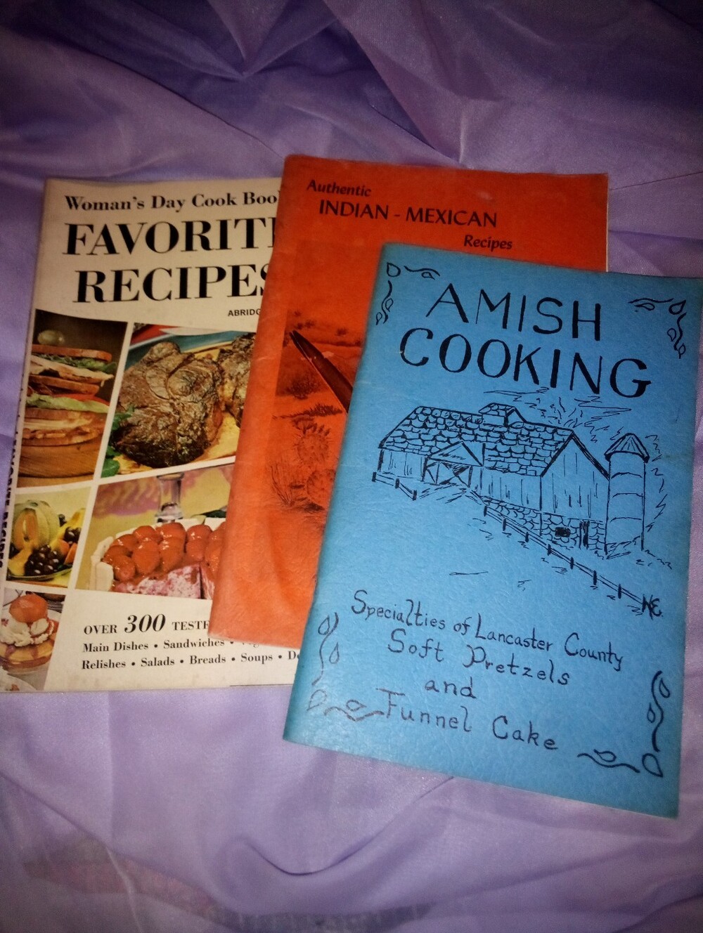 Lot Of 3 Old Paperback Cookbooks